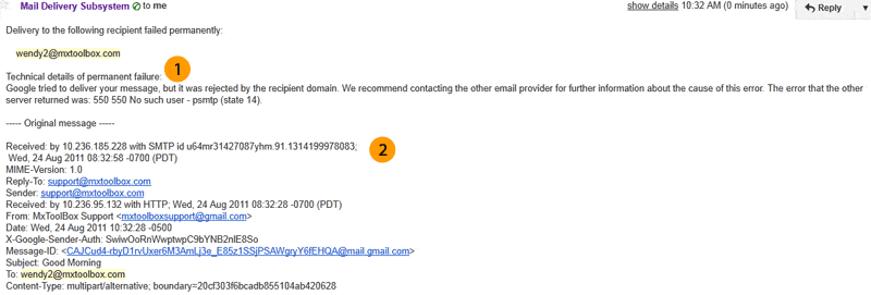 Bounce Email HeaderInfo