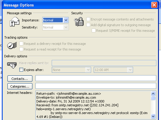 Email Headers